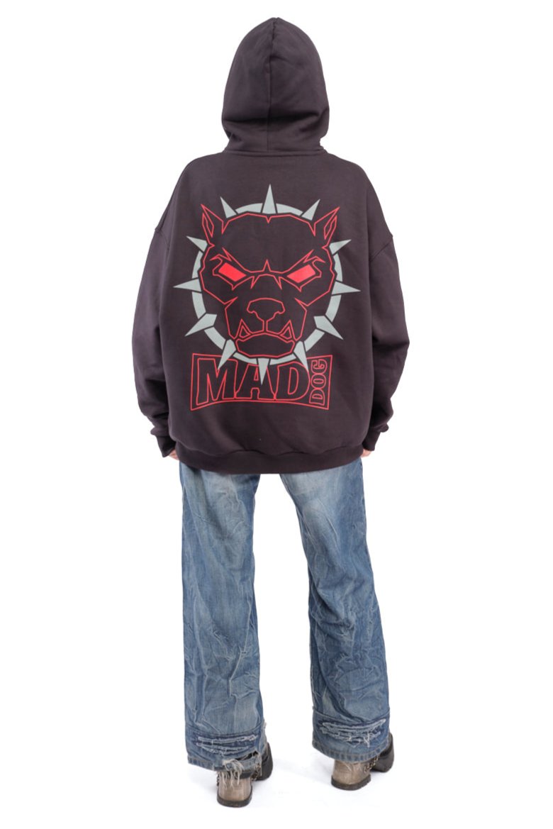 Mad Dog Dark Grey Logo Grey/Red - Hoodie