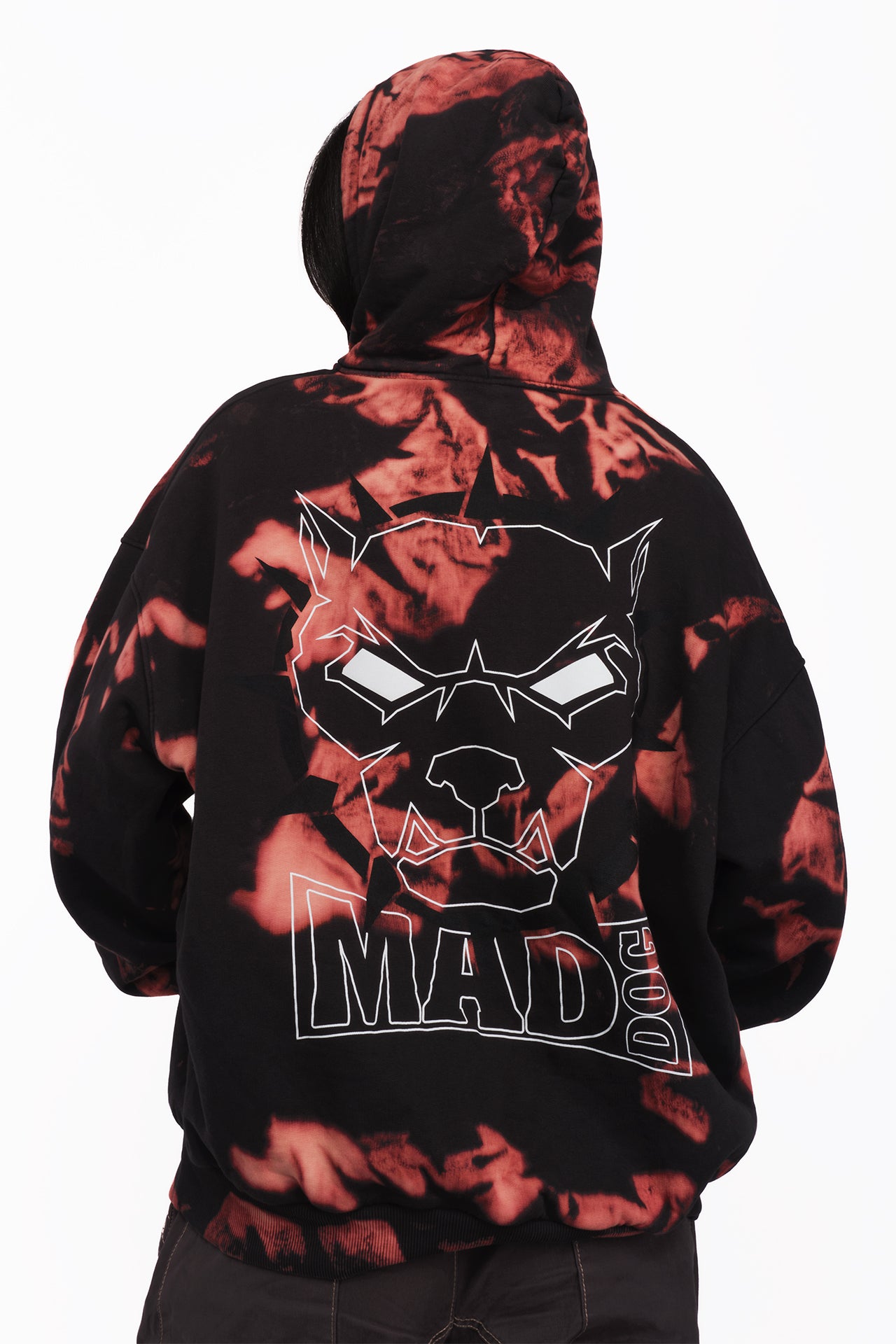 Mad Dog Logo Bleached 1:1 Black - Hoodie