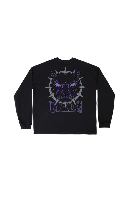 Mad Dog Logo Black&Purple - Long Sleeve Tee